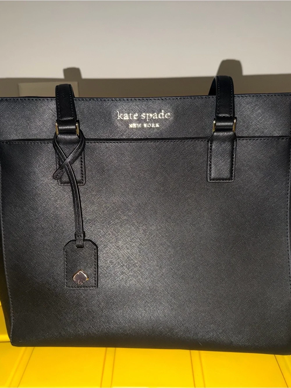 kate spade Black Saffiano Leather Laptop Tote